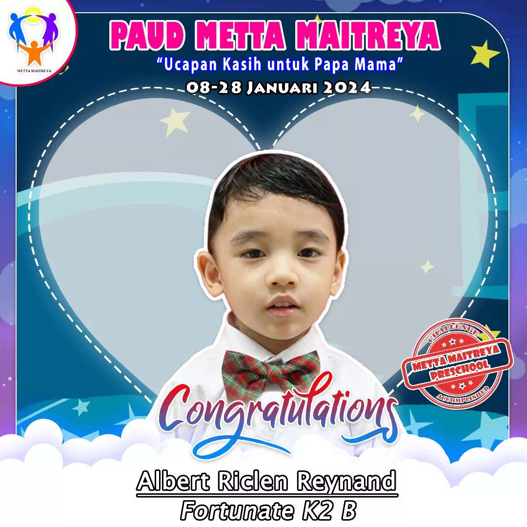 Pemenang 21 Days Good & Healthy Habit Challenge bulan Januari 2024 | TK METTA MAITREYA